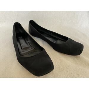 TE CASAN by GAETANO PERRONE Black Satin Ballet Flat Size ballerina sz IT 39 US 9